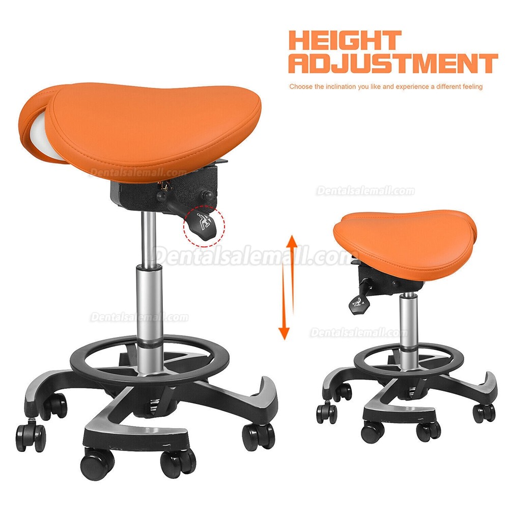 Ergonomic Dental Assistant Stool Two-part Saddle Chair Assistant Operator Stools Imported Leather